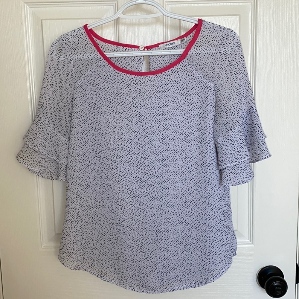 Ricki’s | Woman’s Bell Sleeve Polka Dot Blouse - Size XS